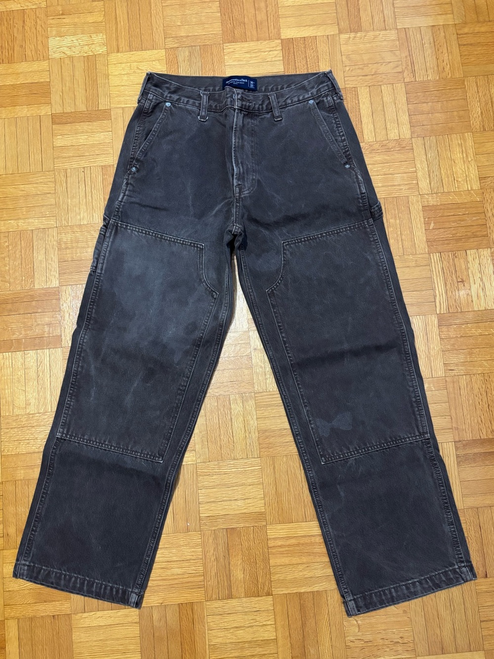 A&F Brown Workwear Carpenter Pants